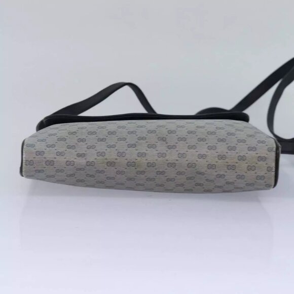 GUCCI Micro GG Supreme Shoulder Bag PVC Navy Gold Auth 88596 - Picture 7 of 16